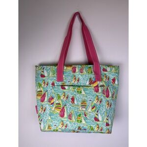 Lilly Pulitzer You Gotta Regatta Insulated Beach Tote Cooler Shopping Bag 14in